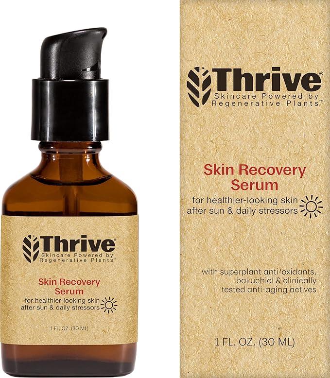 Thrive Natural Care Natural Bakuchiol Serum for Face - Healthier Retinol Alternative includes Hyaluronic Acid - Collagen Boosting Face Serum for Brighter, Firmer Skin - Vegan, Made in USA