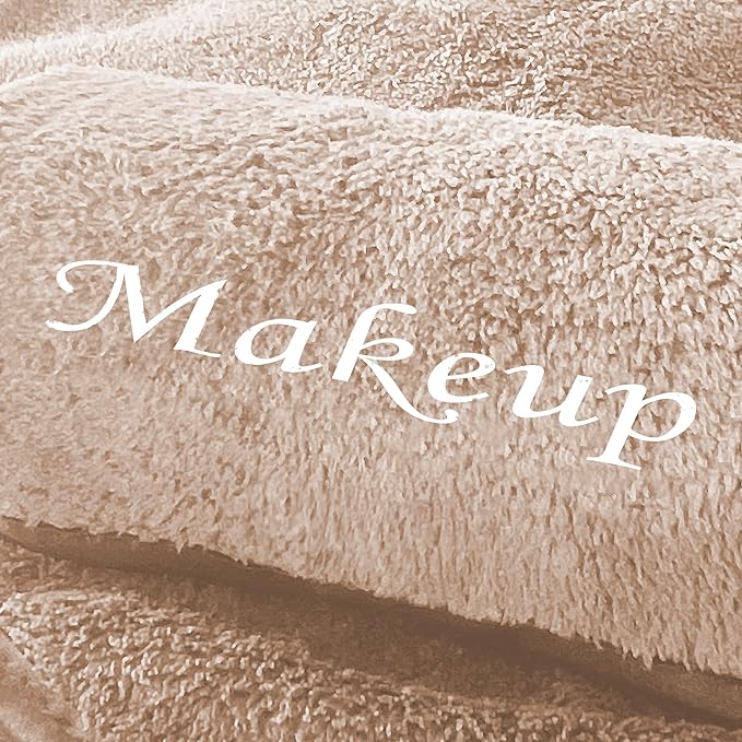 Cosy Family 10 Pack Makeup Remover Wash Cloths - Soft Microfiber Fingertip Facial Cleansing Cloths for Hand and Make Up, 12 x 12 in, Brown