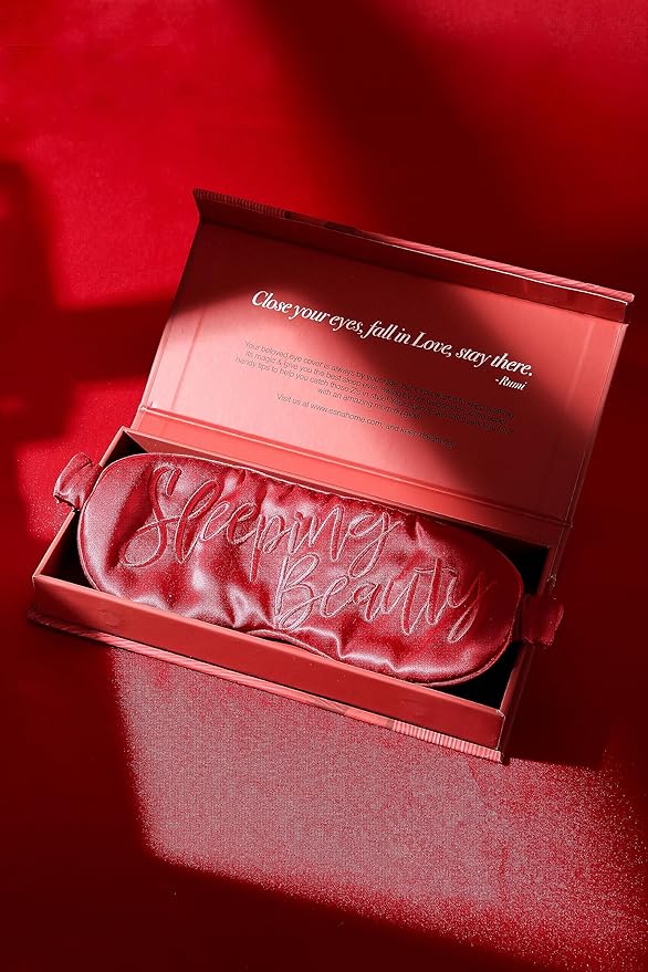 Luxury Silk Sleep Mask Gift Set 22-Momme Mulberry Silk Eye Mask Ultra Comfort Perfect Present for Her Luxury Christmas for Women Comfortable Blindfold Eyeshade for Night Sleep