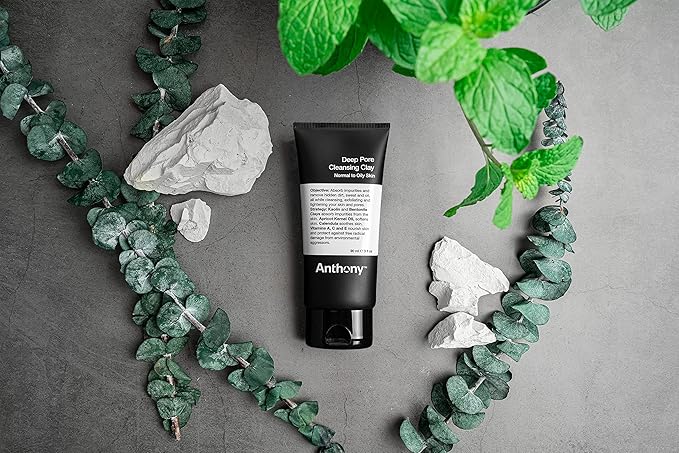 Anthony Deep Pore Cleansing Clay, 3 Fl Oz, Contains Kaolin and Bentonite Clays, Apricot Oil, Calendula, Vitamins A, C, and E, Removes Dirt, Sweat, and Oil While Deep Cleansing and Exfoliating Skin
