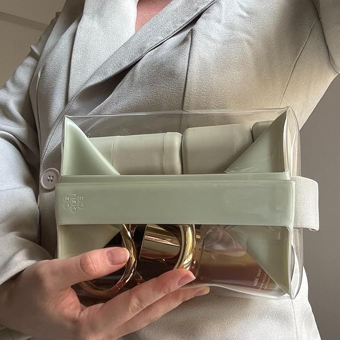 Cadence Parcel - Clear Dopp Kit with Magnetic Closure - Durable and Leak-Resistant Travel Toiletry Kit - TSA-Compliant & Modular Design - Hygiene Bag for Travel Essentials - 1 Qt - Cove