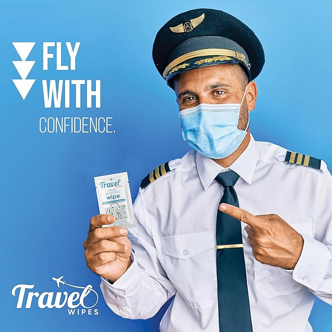 Hand Sanitizing Travel Wipes – 30ct Individually Wrapped | Fresh Citrus Scent, Moisturizing, 70% Alcohol Wipes | Travel, Home, Office, Daily Use | Made in USA