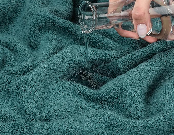 American Soft Linen Luxury 6 Piece Towel Set, 2 Bath Towels 2 Hand Towel 2 Washcloths, 600 GSM 100% Cotton Turkish Towels for Bathroom, Teal Towel Sets