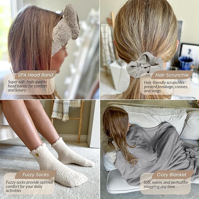 Self Care Gifts for Women 11 Piece, Womens Get Well Gifts for Mom Girlfriend Wife Daughter, Women’s Spa Gifts Baskets With Bath Salts, Oatmeal Soap, Blanket, Encouraging Inspirational Gift Basket, Whi