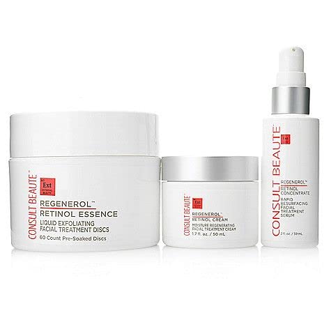 Consult Beaute - Regenerol - Retinol Exfoliating Facial Treatment Discs - Micro Exfoliation for Face - Smoother Skin - 60 Disposable Wipes (2Pack)