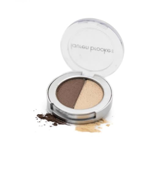 Lauren Brooke Cosmetiques Pressed Eyeshadow Duo, Natural, Organic Makeup (Chestnut/Vanilla Creme)
