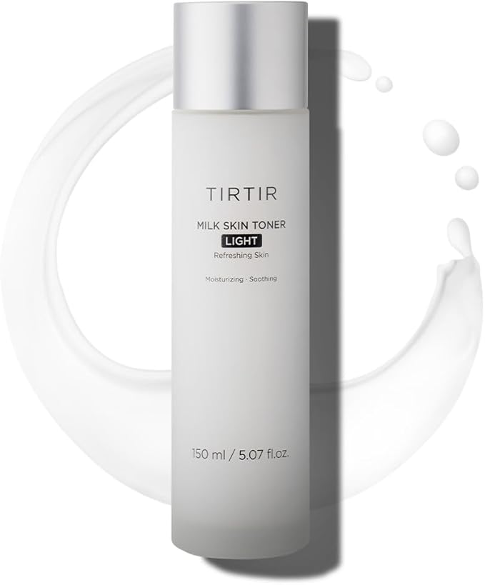 TIRTIR Milk Skin Rice Toner Light | Instant Hydration with 4% Niacinamide, Pantenol, Lightweight, Pore-Tightening, Vegan, Acne-Prone, Oily Skin, Fungal Acne Safe, Korean Skin Care, 5.07 Fl Oz