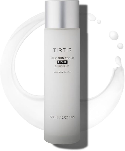 TIRTIR Milk Skin Rice Toner Light | Instant Hydration with 4% Niacinamide, Pantenol, Lightweight, Pore-Tightening, Vegan, Acne-Prone, Oily Skin, Fungal Acne Safe, Korean Skin Care, 5.07 Fl Oz