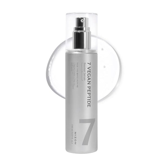 MIZON 7 Vegan Peptide Booster Serum Korean Anti-Aging Face Serum with Niacinamide & Hyaluronic Acid Hydrating Firming & Smoothing Skincare for Fine Lines & Skin Repair – 5.07 fl oz