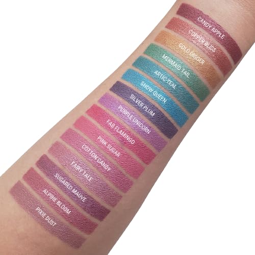 Aromi Dusty Rose Metallic Liquid Lipstick | Pink Chestnut Lip Color with Shimmery Finish, Vegan, Cruelty-free, Long-lasting, Waterproof (Alpine Bloom)