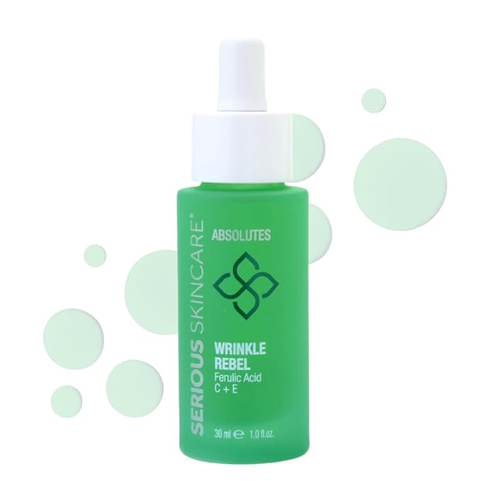 Serious Skincare - Vitamin C, E and Bakuchiol Wrinkle Rebel Anti-Aging Facial Serum - For Fine Lines, Wrinkles and Dark Spots - Even Skin Tone - Brighter Complexion - 1 Fl. Oz.