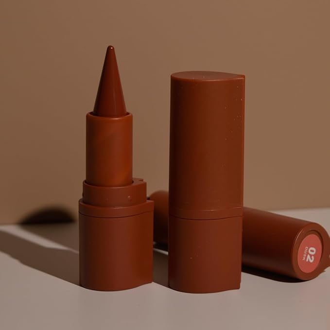 6PCS 2-in-1 Gradient Lip Liner and Lipstick Lip Combo Set - Achieve Flawless Contour and Gradual Ombre Effect with Easy-to-Use Crayon Form and Cone Tip, Dark Brown Black Lip Liner Set