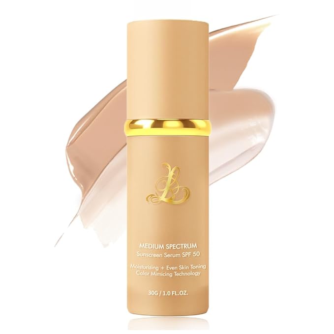 Foundation 4 in 1 - Color Changing Foundation, Medium Spectrum with SPF 50, Hypoallergenic Hydrating Liquid Concealer, Long-lasting & Waterproof Natural Finish - 1.06 fl oz