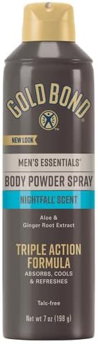 Gold Bond Men's Essentials Talc-Free Body Powder Spray 7 oz. Recharge Scent Wetness Protection