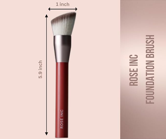 Rose Inc Number 3 Foundation Brush - Angled Vegan Brush for Seamless Blending and Natural Finish