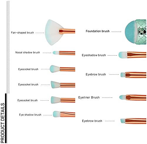 Tenmon 11 PCS Makeup Brush Set,Eyeshadow Eyeliner Makeup Brush Makeup Foundation Eyebrow Eyeliner Blush Cosmetic Concealer Brush