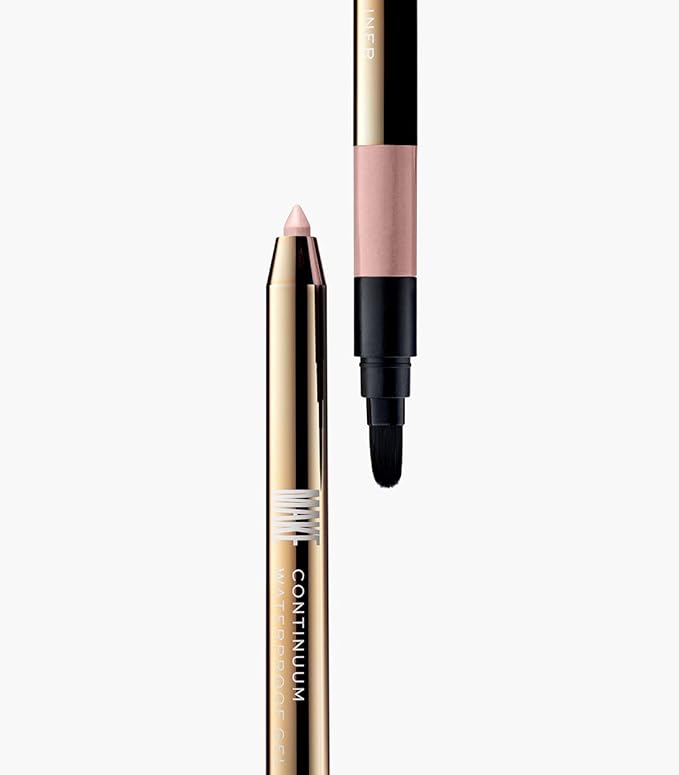 MAKE Beauty Continuum Waterproof Gel Eyeliner Pencil. Creamy, Pigmented Multi-Use, including Waterline with Built-in Sharpener and Blending Brush. Smudge-Proof Makeup. Shade - Celestial, Champagne