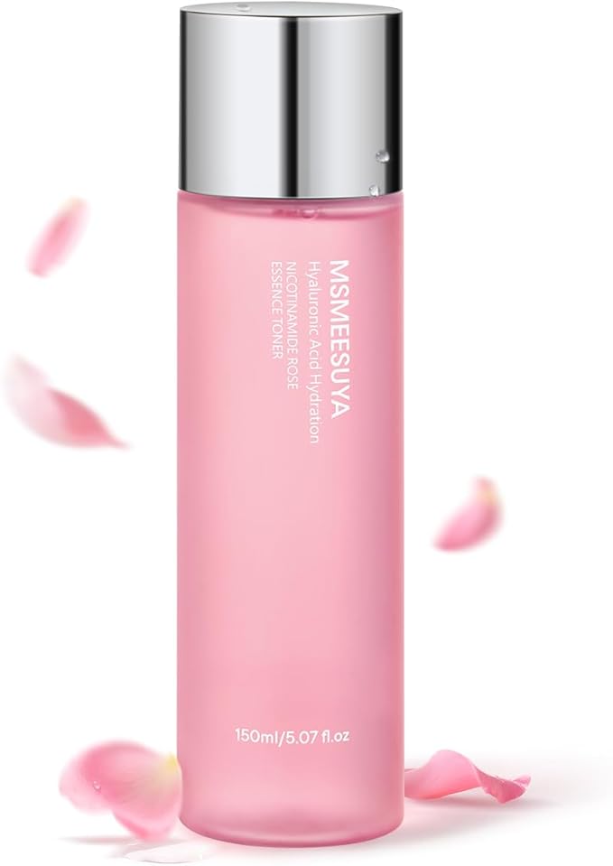 Nicotinamide Rose Essence Toner, with Rose Extract, Moisturizing, A Fresh and Delicate Feel, Alcohol-Free, Suitable for All Skin Types, 150ml/5.07 fl oz per Bottle.