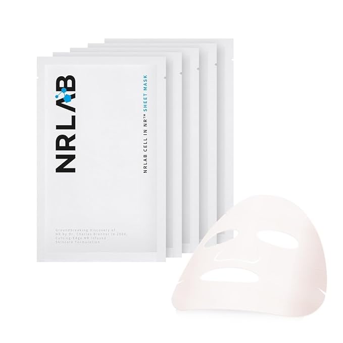 Korean Sheet Mask – Anti Aging Face Mask with NR, Antioxidants & Hydrating Serum – Moisturizing Face Masks Skincare Korean for Glass Skin, Radiance & Sun-Damaged Skin - 5 Mask Count
