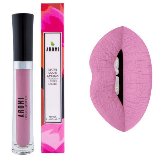 Aromi Matte Liquid Lipstick | Light, Baby Pink Lip Color with Blue Undertones, Long-lasting, Vegan, Cruelty-free, Smudge Proof, Waterproof (Ballet Slipper)