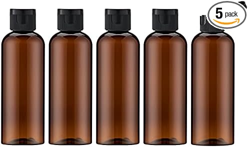 LISAPACK 3.4 oz Travel Bottles for Toiletries, Plastic Travel Size Containers for Shampoo Conditioner TSA Approved, Empty Small Squeeze for Lotion, Leak Proof Mini Liquid Tube for Refillable Brown