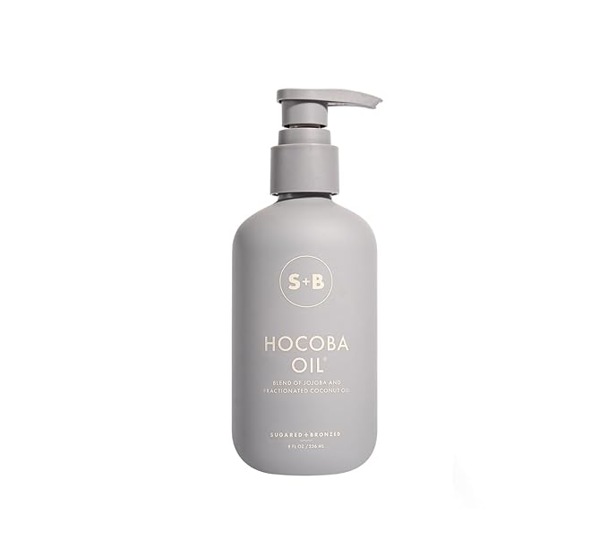 SUGARED + BRONZED Hocoba Oil® – Hydrating & Nourishing Body Oil with Jojoba & Coconut, Lightweight, Non-Greasy Formula for All Skin Types. Perfect Daily Moisturizing (8 fl oz)