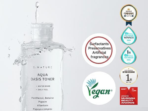 Aqua Oasis Toner | PHA, Soothing and Calming Skin,Hydrating, Refreshing Toner for All Skin Types, Korean Skin Care, Vegan | 300ml, 10.14 Fl Oz