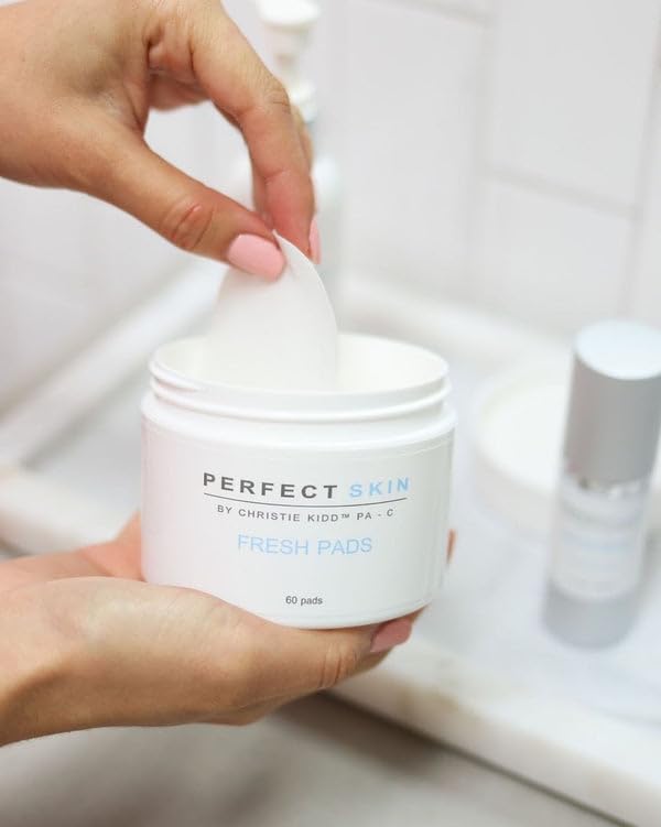 PERFECT SKIN BY CHRISTIE KIDD, PA-C Fresh Pads – BHA Salicylic Acid Acne Treatment Pads with Niacinamide, Willow Bark & Witch Hazel – Reduces Blemishes, Tightens Pores, Brightens Skin - 60Pads