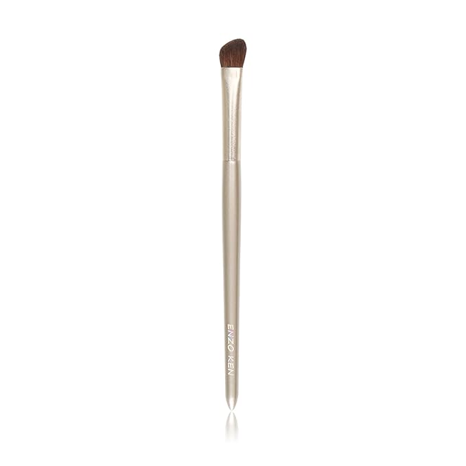 Natural Pony Hair Eye Shadow Brush by ENZO KEN, Small Nose Contour Brush, Angled Eyeshadow Brush, Angled Eye Shadow Brush, Single Eyeshadow Brush, Eye Brushes, Eyeshadow Blending Brush. (Gold, E202)