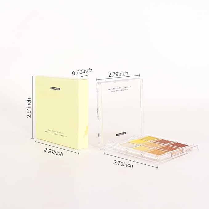 Gold Yellow Brown Smokey Goth Eyeshadow Palette Makeup,Natural Powder Eye Shadow Palette Long Lasting Naturing-Looking,Basic Gold Brown Shade for Halloween,Vegan