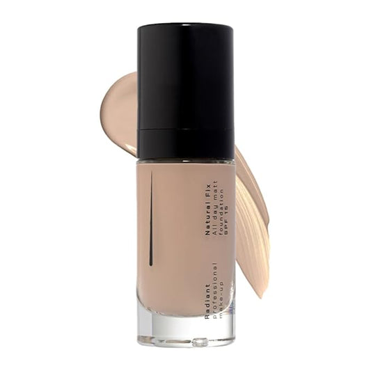 Radiant Professional Natural Fix All Day Matte Cream Foundation - Long Wear High Coverage Face Makeup Foundation With SPF 15 - Oil Free Matte Finish - For All Skin Types-1.01 oz. (04 Peachy Beige)