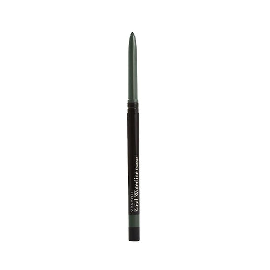 VASANTI Kajal Waterline Eyeliner Pencil - Long-lasting, Waterproof, Smudge-proof, Safe for Sensitive Eyes, Waterline Eye Liner - Opthalmologist Approved and Tested (Midnight Green)