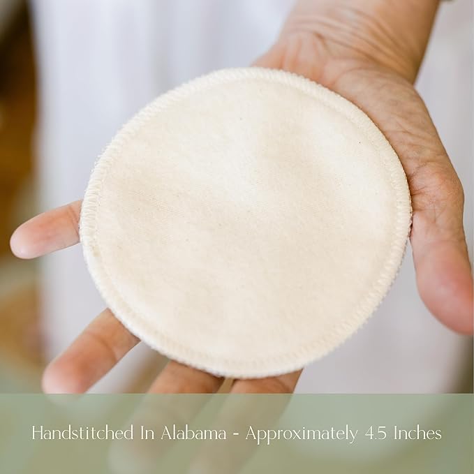 100% Cotton Washable Nursing Pads for Breastfeeding, Reusable & Breathable Leak Protection – 8 Pack (Natural)