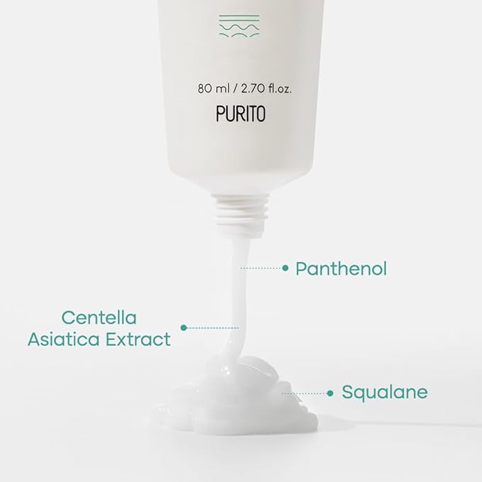 PURITO B5 Panthenol Re-barrier Cream 2.70 fl.oz. / 80ml, Rich Moisturizing Cream with 10% Panthenol for Strenthening the Skin Barrier, No Silicones, No PEG, No Essential Oils, Vegan, Korean Skincare