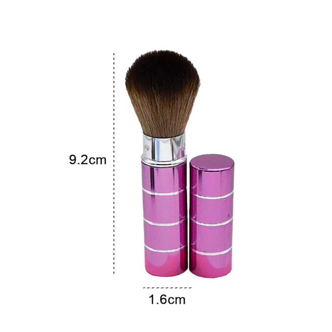 3 PACK Multicolour Retractable Kabuki Makeup Brush, Travel Makeup Brushes with Cover Makeup Tool Portable Blush Brush for Blush, Bronzer, Buffing, Highlighter Flawless Powder Cosmetics Face Brushes