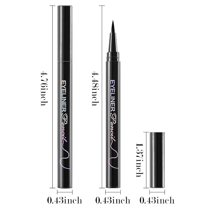 Liquid Eyeliner Set，12 Pack Matte Black Eye Liner Pen，Eye Ink Liner with Ultra-Fine Tip Makeup，Quick-Dry Eyeliner Pack，Glides on Smoothly，Smudge-Proof，Easy to Apply，Vegan Formula