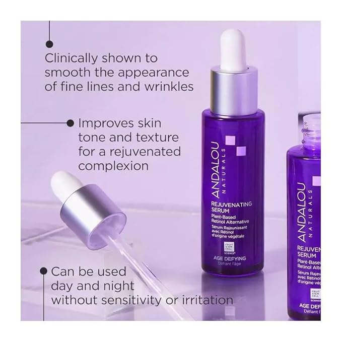 Andalou Naturals Rejuvenating Serum with Plant Based Retinol, 1 Oz