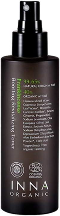 INNA Organic Rejuvenating Toner, Anti-Aging, Wrinkle Care, Fine Lines & Tightening, EWG & Cosmos Certified | Frankincense Essential Oils Infused Skin Care | Luxury Clean Beauty