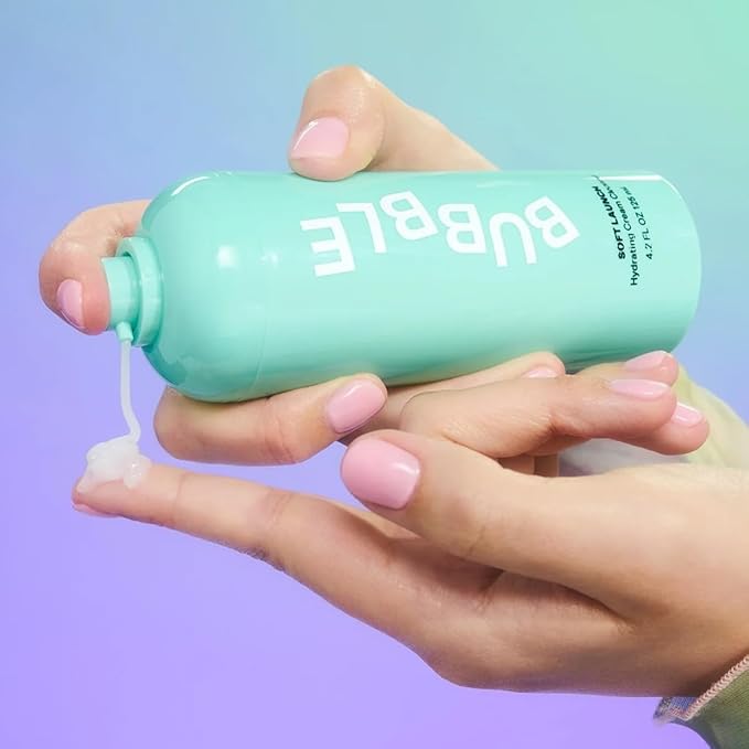 Bubble Skincare Soft Launch Cream Cleanser - Hydrating Facial Cleanser for Dry Skin - Foaming Face Wash Enriched with Avocado Oil to Soothe + Nourish Without Stripping Essential Moisture (4.2 fl oz)