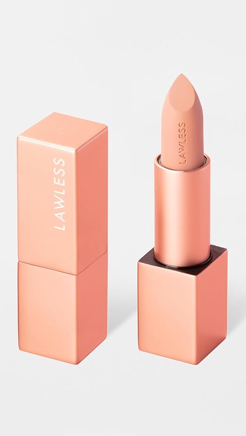 Lawless Women's Forget the Filler Lip-Plumping Line-Smoothing Satin Cream Lipstick, Platinum, Pink, 0.1 Ounce