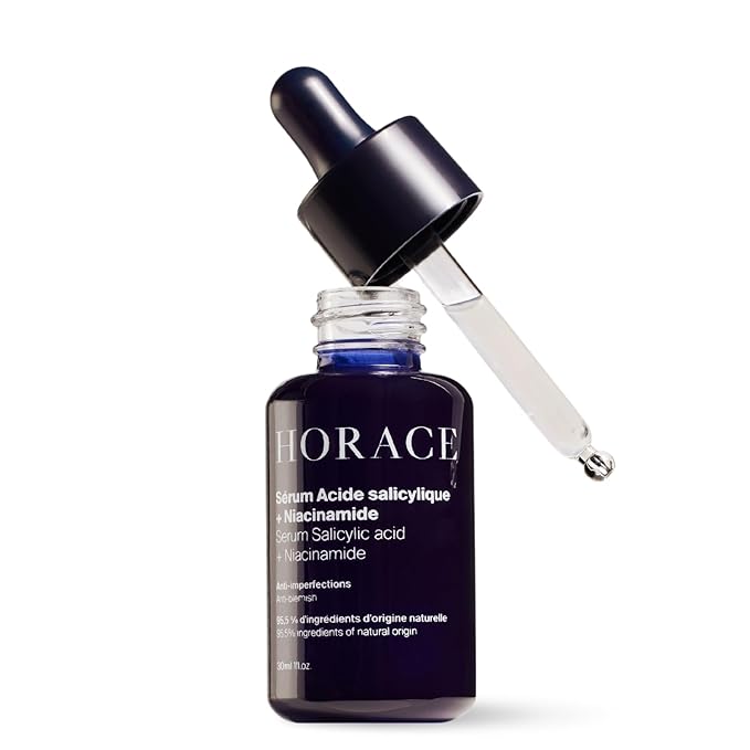 HORACE Salicylic Acid + Niacinamide Face Serum for Men – Anti-Blemish Treatment for Pore Tightening, Smoother Skin, and Redness Reduction – Vegan Skin Care for All Skin Types – Unscented, 30ml