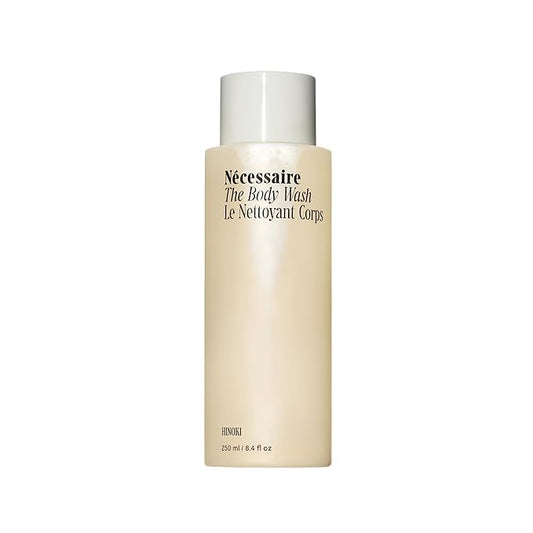 Nécessaire The Body Wash Hinoki - Natural Body Wash for Women & Men, Softening Shower Gel with Gentle Exfoliating Acids AHA/BHA/PHA. Gel Cleanse, 8.4 fl oz.