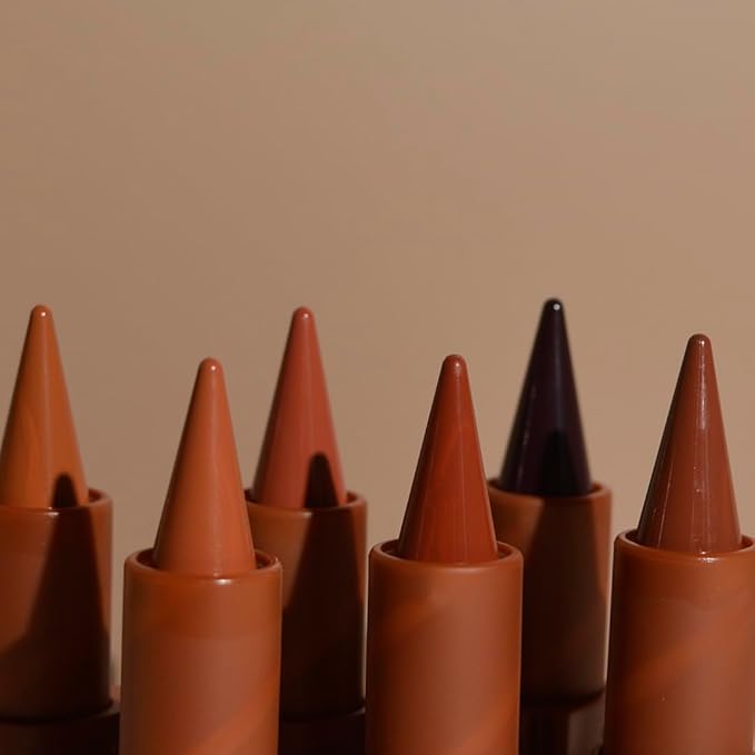 2Pcs 2-in-1 Gradient Lip Liner and Lipstick Lip Combo Set - Achieve Flawless Contour and Gradual Ombre Effect with Easy-to-Use Crayon Form and Cone Tip (2Pcs 06# Coffee Bean)