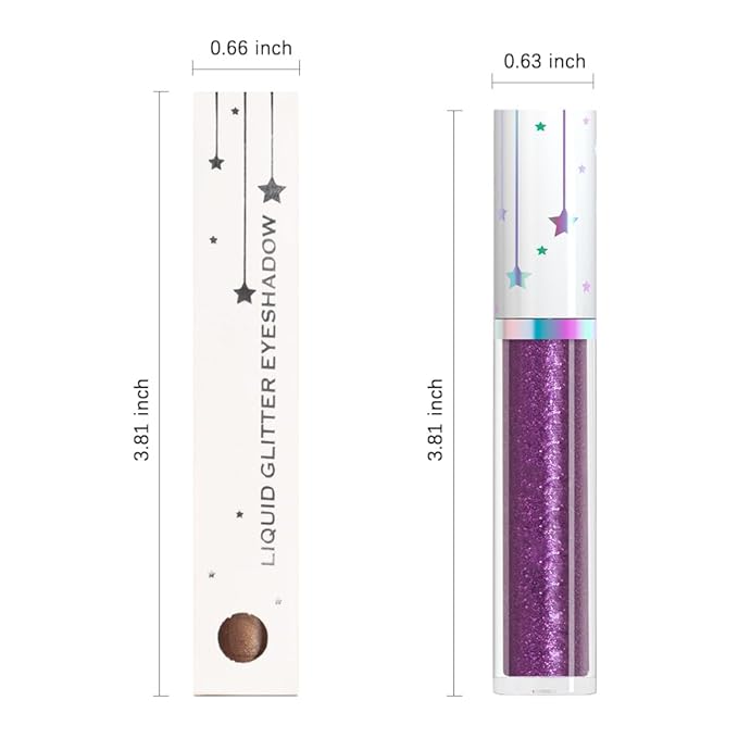 evpct Liquid Shimmery Glitter Eyeshadow Eyeliner, High Pigment Colored Metallic Eyeshadow Stick Eyeliner, Waterproof Long Lasting Sparkle Eye Makeup Set for Women, 15# Honey Flower