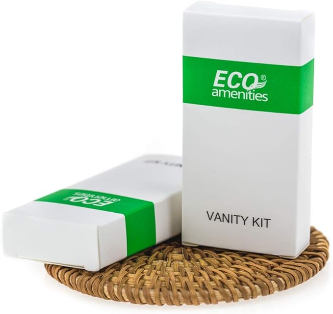 ECO amenities Cotton Rounds Travel Set - 500-Piece White Set - Individually Wrapped Cotton Swabs & Disposable Nail Files - Bulk Travel Toiletry Kit for Hotels