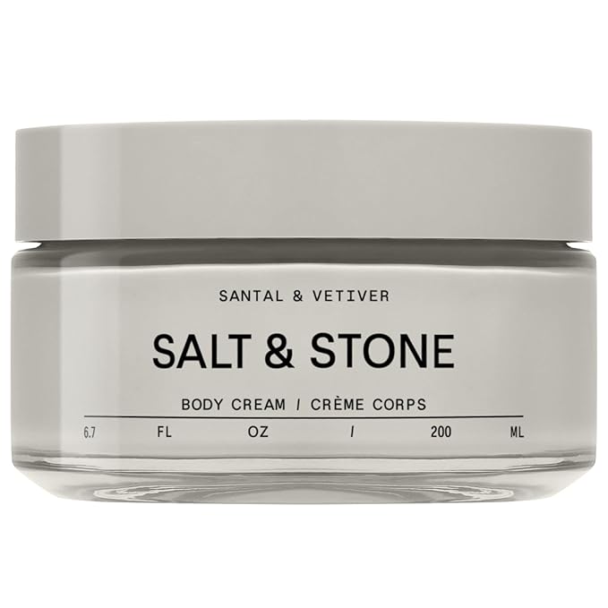 Salt & Stone Body Cream – Santal & Vetiver | Hydrating Formula with Seaweed Extracts, Spirulina & Squalane | Deep Hydration, Skin Barrier Support & Healthy Glow | for all Skin Types (6.7 fl oz)