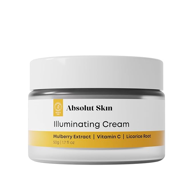 AbsolutSkin Illuminating Cream – Skin Brightening Moisturizer with Vitamin C, Mulberry & Licorice Extract – Hydrates & Evens Tone – 50ml