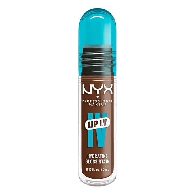 NYX Professional Makeup Lip IV Hydrating Glossy Lip Stain with 12HR Hydration - Splash N Spice (Brown)