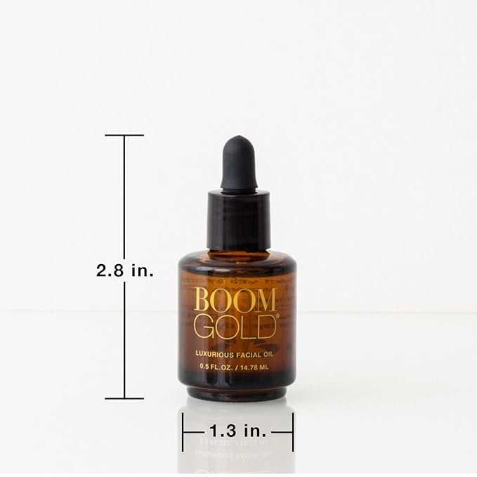 Boom Gold ™ Lightweight & Luxurious Facial Oil with Organic Ingredients for a Softer, Smoother, More Luminous Skin, with Kukui Nut & Frankincense Oil, Boom Beauty by Cindy Joseph (0.5 Oz)