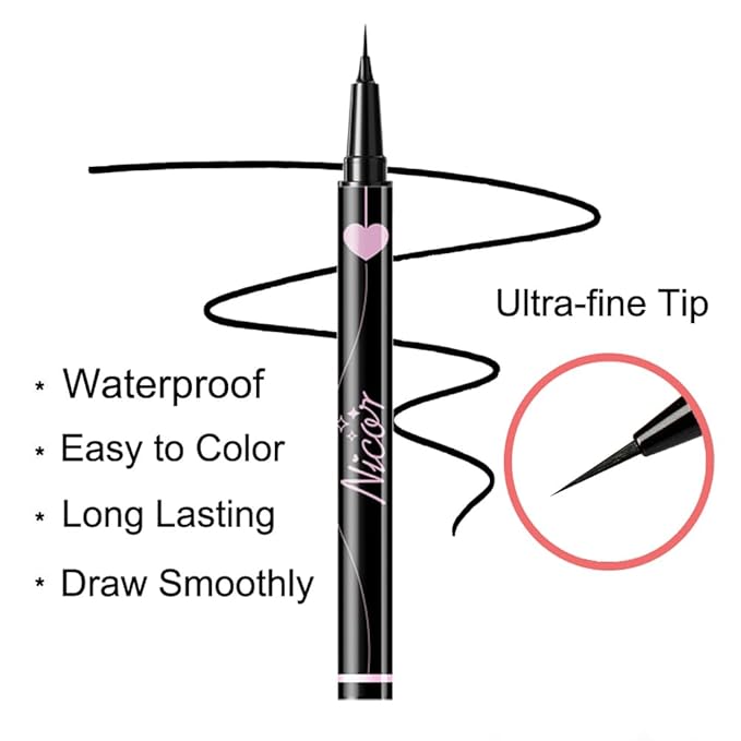 Upgraded Eyebrow Stamp Pencil Kit for Makeup, With Waterproof Pen, Black Eyeliner, Pomade, Specially Customized Blade Shaped Brush and Razor